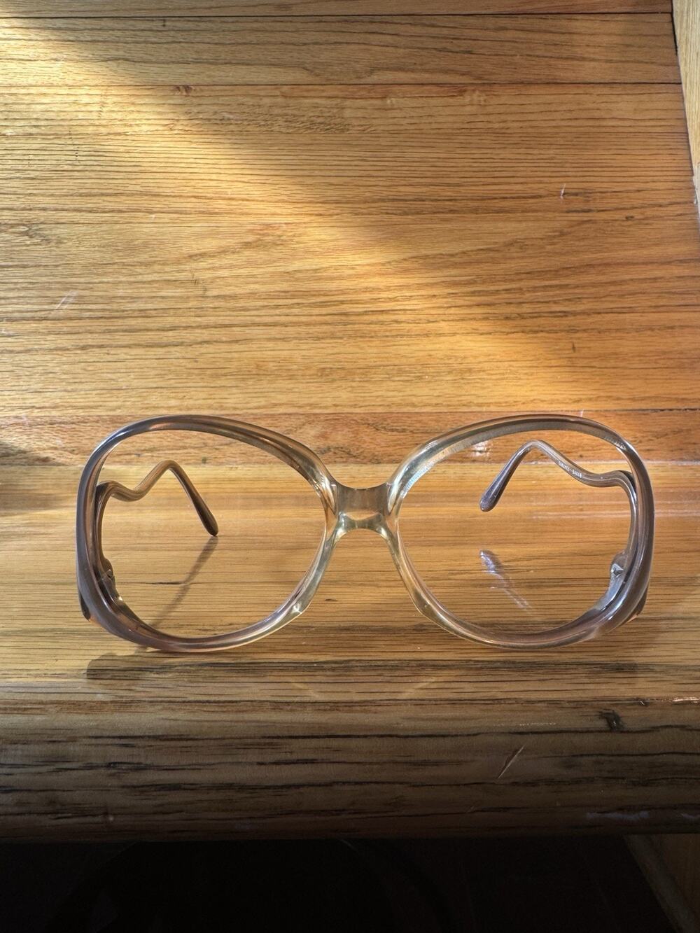 Vintage D&S 960 Beverly Eyeglasses Frames Oversized Brown Clear Hong Kong 70s